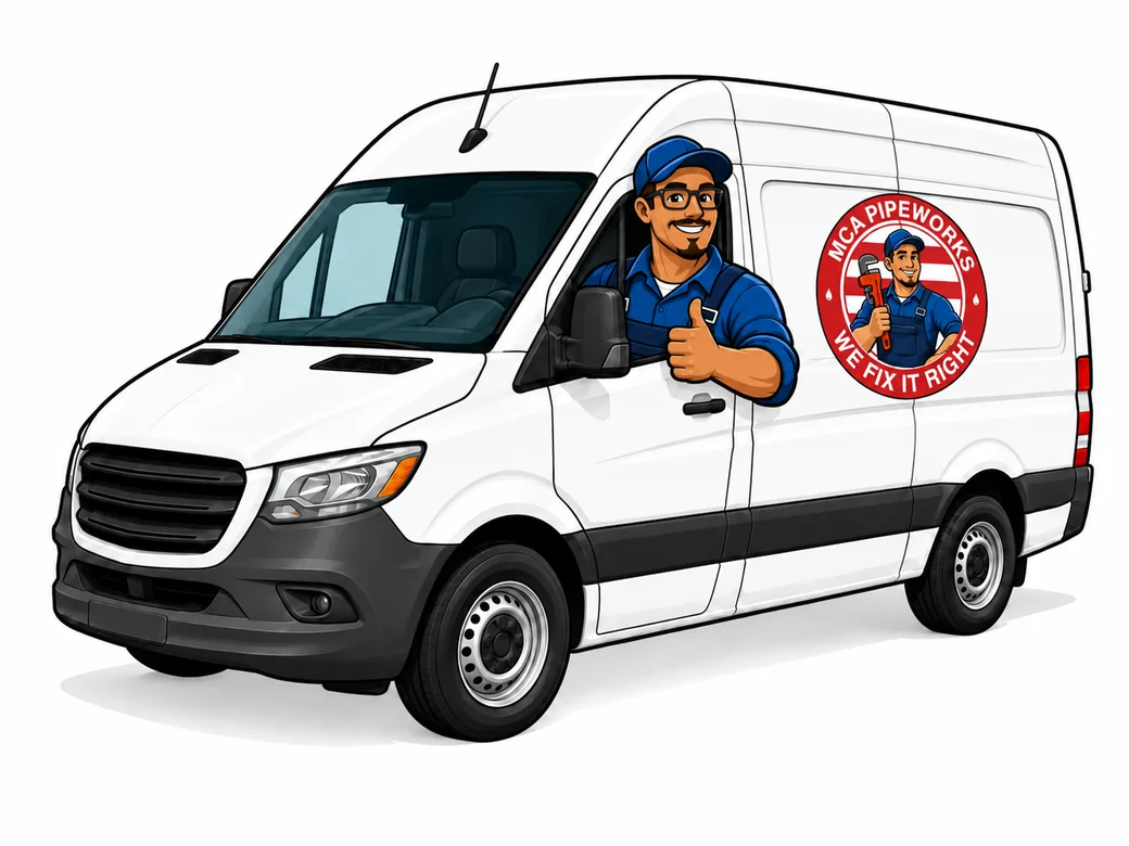MCA Pipeworks service van — We Fix It Right
